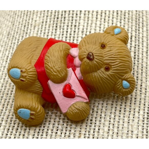 Cute Teddy Bear Brooch Pin with Love Letter Valentines Day Gibson Greetings - Picture 4 of 6